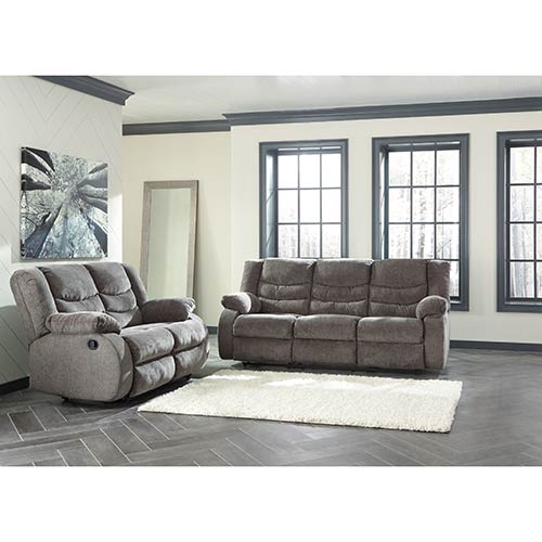 Signature Design by Ashley Tulen Reclining Sofa & Loveseat in Gray
