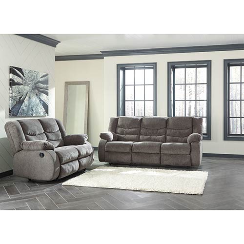 Signature Design by Ashley Tulen-Gray Reclining Sofa and Loveseat