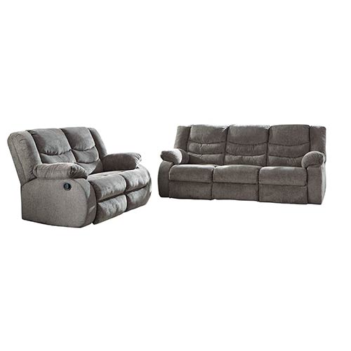Signature Design by Ashley Tulen Reclining Sofa & Loveseat in Gray