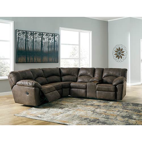 Signature Design by Ashley Tambo 2-Piece Reclining Sectional in Canyon