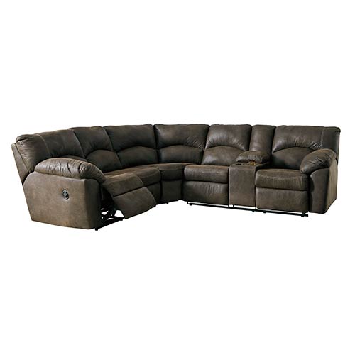 Signature Design by Ashley Tambo 2-Piece Reclining Sectional in Canyon