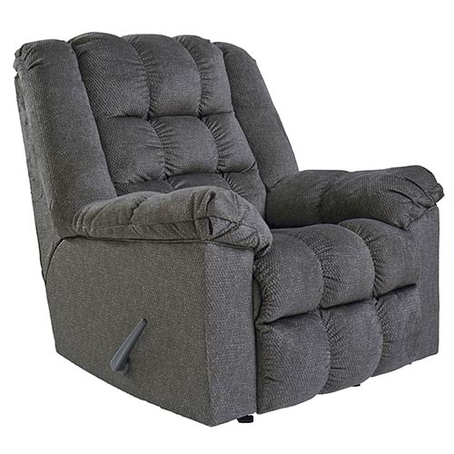 Signature Design by Ashley Drakestone-Charcoal Heat and Massage Rocker Recliner