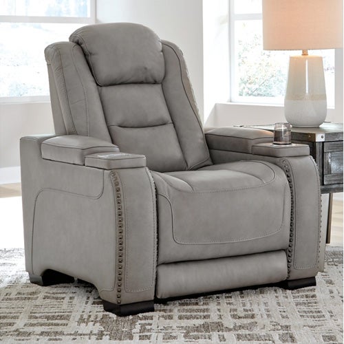 Signature Design by Ashley The Man-Den Power Recliner In Gray