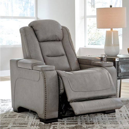 Signature Design by Ashley The Man-Den Power Recliner In Gray