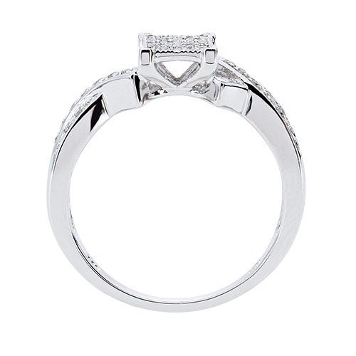 Womens 1/8 CT. T.W. Genuine Diamond Ring in 10K White Gold 