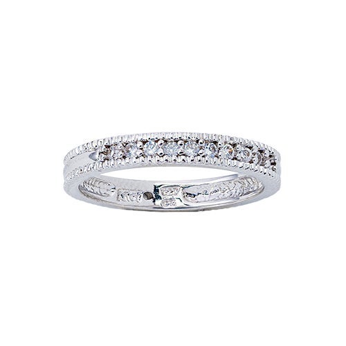 Womens 10K Gold 1/8 CT.T.W. Diamond Wedding Band