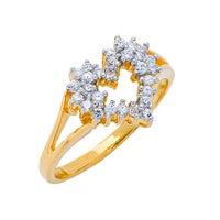 Womens 10K Gold 1/4 CT. T.W. Diamond Heart-Shaped Fashion Ring display image