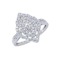 Womens 10K White Gold 3/8 CT.T.W. Diamond Fashion Ring display image