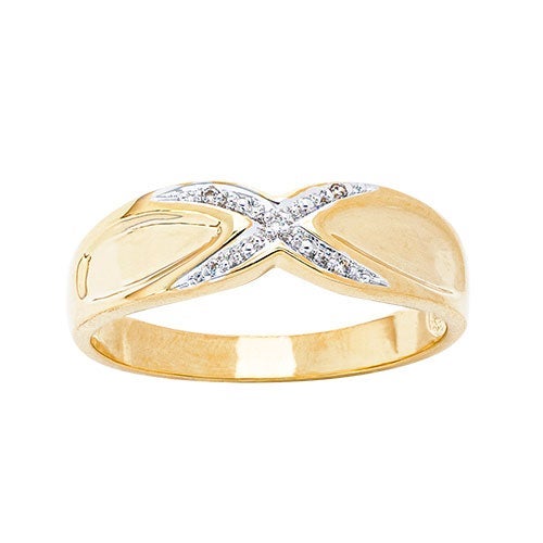 Mens 10K Gold Genuine Diamond Accent Ring