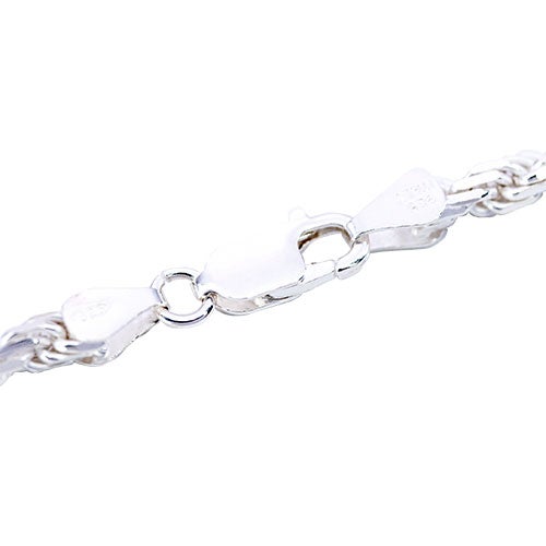 Sterling Silver 4.25mm Diamond Cut Rope Chain