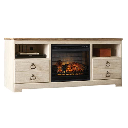 Signature Design by Ashley Willowton 63 Inch Electric Fireplace TV Stand 