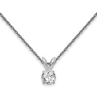 Womens 14K White Gold 1/4 CT.T.W. Round Lab-Created Diamond Solitaire Necklace display image