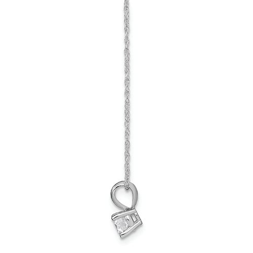 Womens 14K White Gold 1/4 CT. T.W. Round Lab-Created Diamond Solitaire Necklace