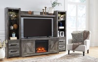 Signature Design by Ashley Wynnlow Large TV Stand with Fireplace Insert display image