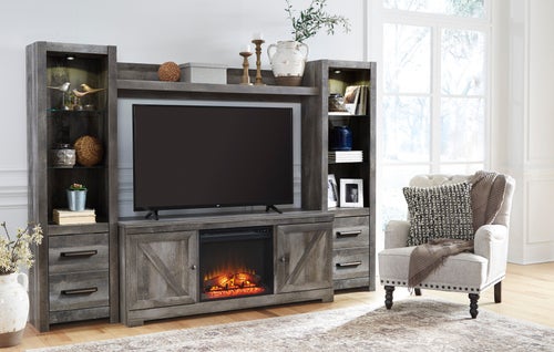 Signature Design by Ashley Wynnlow Large TV Stand with Fireplace Insert