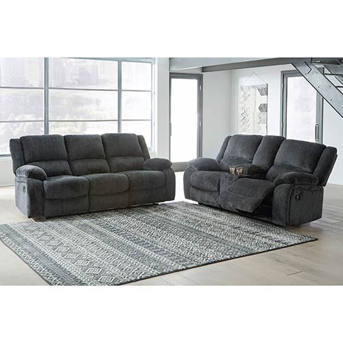 Signature Design by Ashley Draycoll Reclining Sofa & Loveseat in Slate
