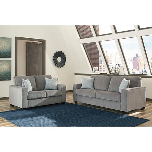 Signature Design by Ashley Altari Sofa & Loveseat in Alloy
