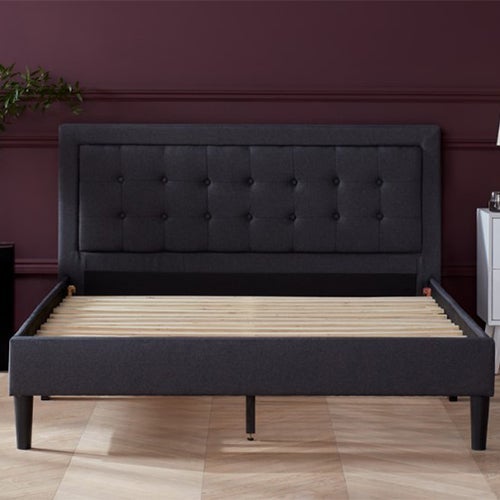 Nectar King Upholstered Platform Bed - Gray