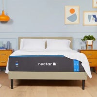 Nectar King Upholstered Platform Bed - Linen display image