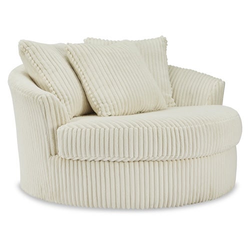 Signature Design by Ashley Lindyn Oversized Swivel Accent Chair In Ivory