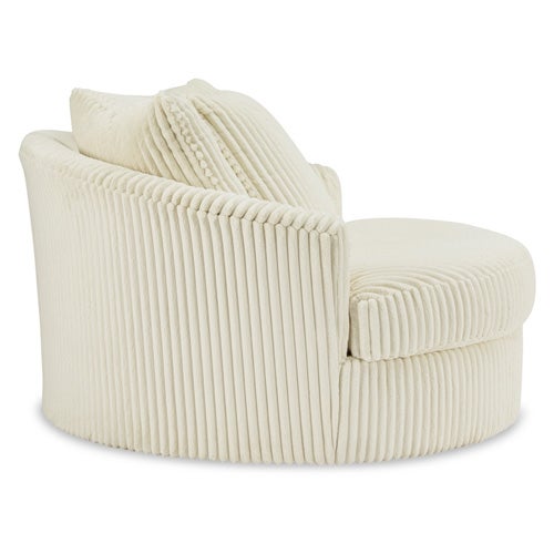 Signature Design by Ashley Lindyn Oversized Swivel Accent Chair In Ivory