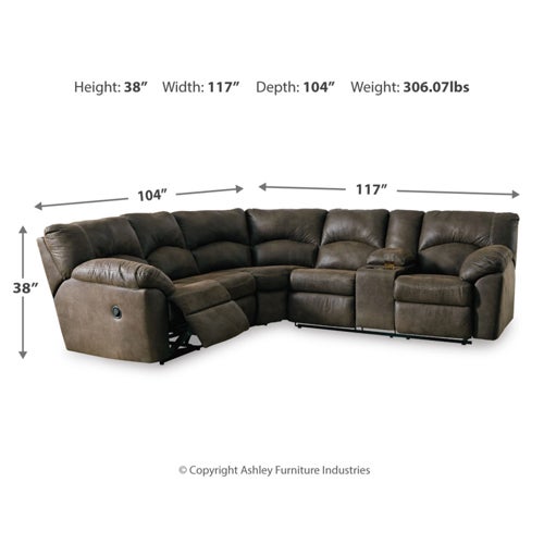 Signature Design by Ashley Tambo 2-Piece Sectional in Pewter