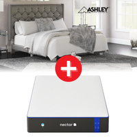 ashley-vintasso-gray-queen-upholstery-bed-nectar-classic-queen-mattress