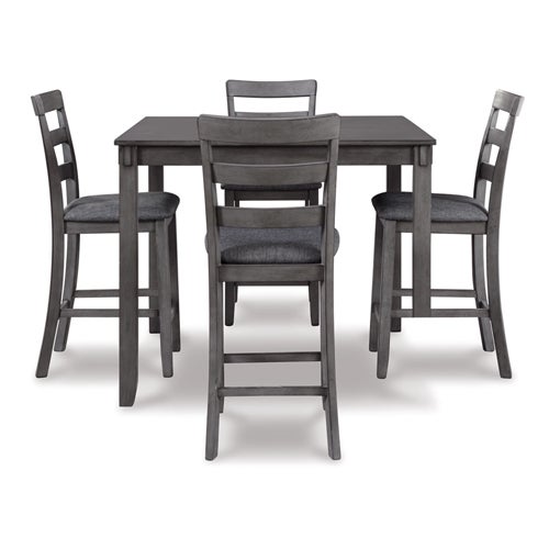 Signature Design by Ashley Bridson Counter Height Dining Table & Bar Stools in Gray