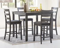 Signature Design by Ashley Bridson Counter Height Dining Table and Bar Stools in Gray display image