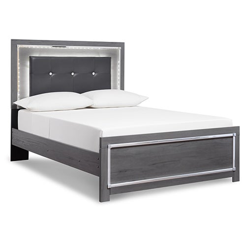 Signature Design by Ashley Lodanna King Panel Storage Bed with Mirrored Dresser and Nightstand