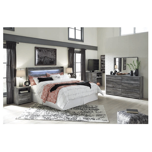 Signature Design by Ashley Baystorm Queen Panel Storage Bed , Mirror &  Dresser and Nightstand