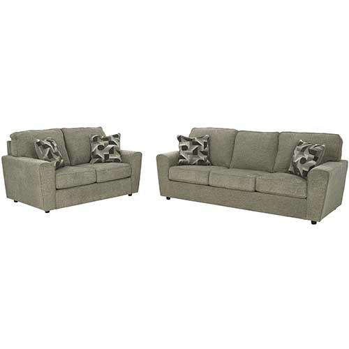 Signature Design by Ashley Cascilla Sofa & Loveseat in Pewter