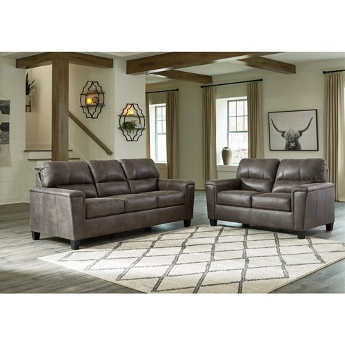 Signature Design by Ashley Navi Sofa and Loveseat in Smoke