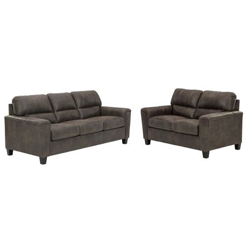 Signature Design by Ashley Navi Sofa and Loveseat in Smoke