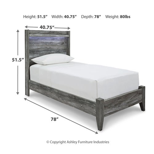 Signature Design by Ashley Baystorm Twin Panel Headboard & Footboard with Rails