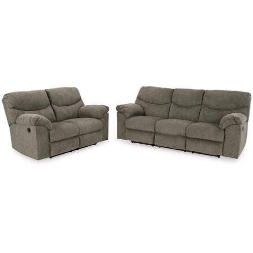 Signature Design by Ashley Alphons Reclining Sofa & Loveseat in Putty