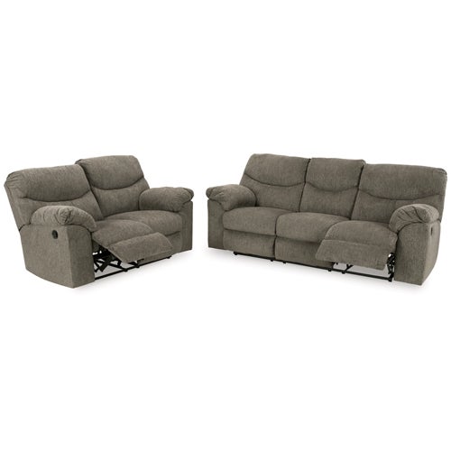 Signature Design by Ashley Alphons Reclining Sofa & Loveseat in Putty