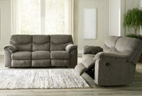 Signature Design by Ashley Alphons Reclining Sofa and Loveseat in Putty display image