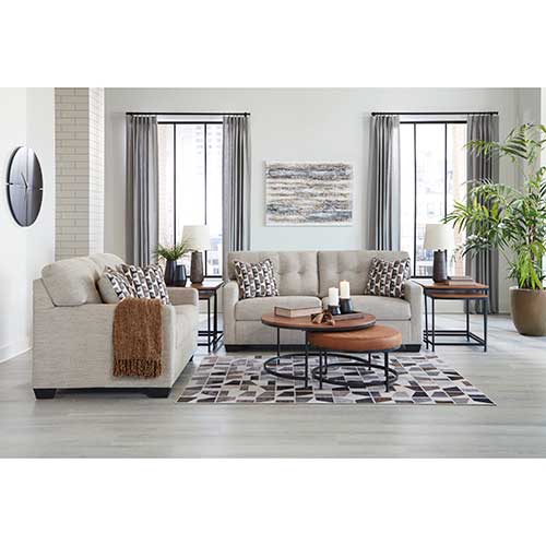 Signature Design by Ashley Mahoney Sofa & Loveseat in Pebble