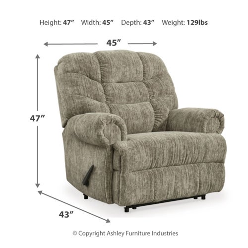 Signature Design by Ashley Movie Man Recliner in Taupe