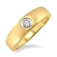 1/8 Ctw Round Cut Diamond Engagement Ring in 10K Yellow Gold - Size 5 display image