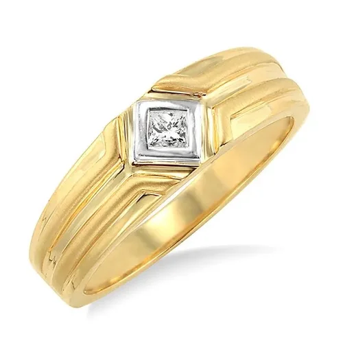 1/20 Ctw Princess Cut Diamond Women's Ring in 10K Yellow Gold - Size 5