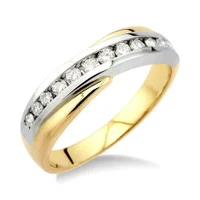 1/3 Ctw Round Cut Diamond Men's Ring in 10K Yellow Gold - Size 9 display image