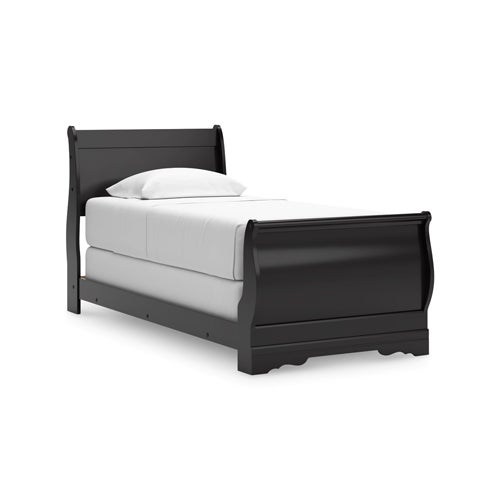 Signature Design by Ashley Huey Vineyard Twin Sleigh Bed in Black