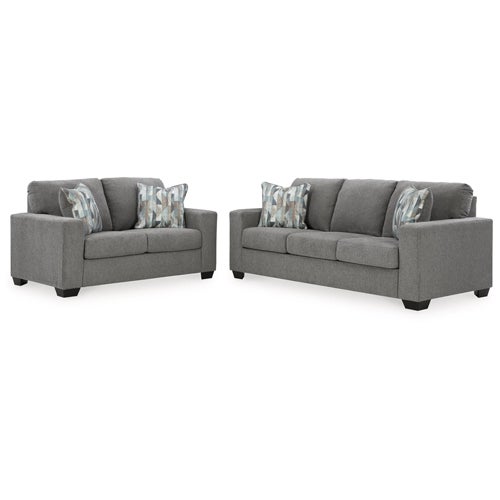 Signature Design by Ashley Deltona Sofa & Loveseat in Graphite