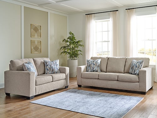 Signature Design by Ashley Deltona Sofa & Loveseat in Parchment