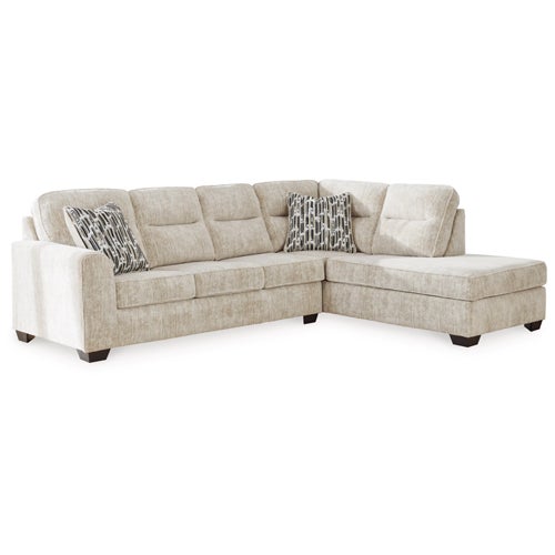 Signature Design by Ashley Lonoke 2-Piece Sectional with Chaise in Cream