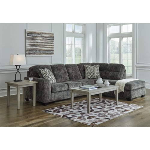 Signature Design by Ashley Lonoke 2-Piece Sectional with Chaise in Gunmetal