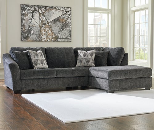 Signature Design by Ashley Biddeford 2-Piece Sectional with Chaise in Shadow
