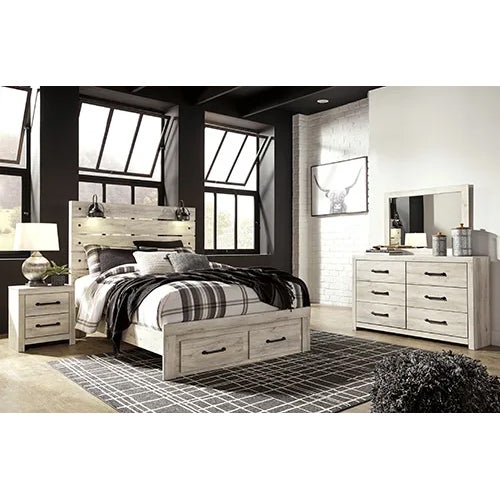 Cambeck Queen Panel Storage Bed, Dresser, Mirror and Nightstand